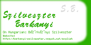 szilveszter barkanyi business card